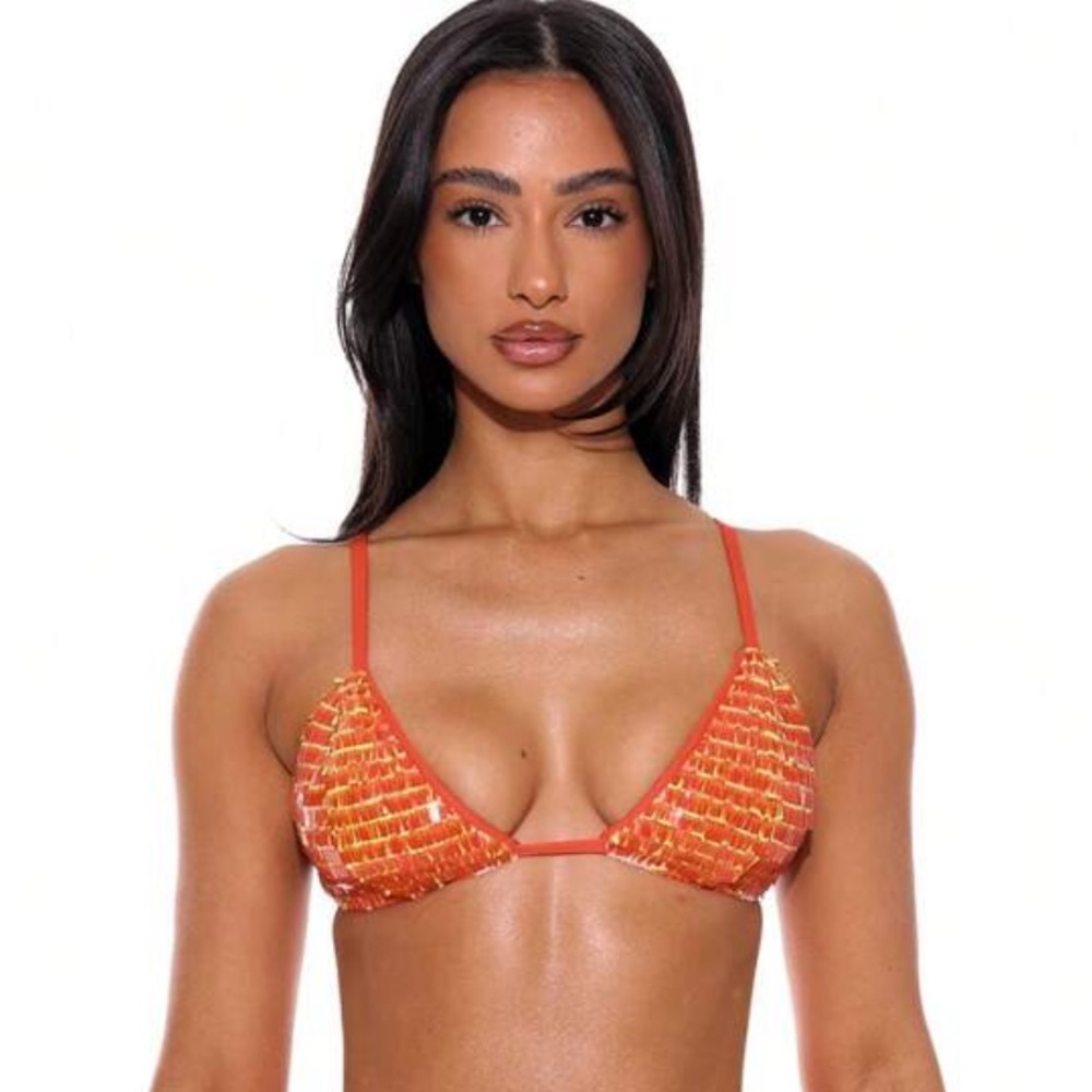 Strappy Sequin Bikini Top